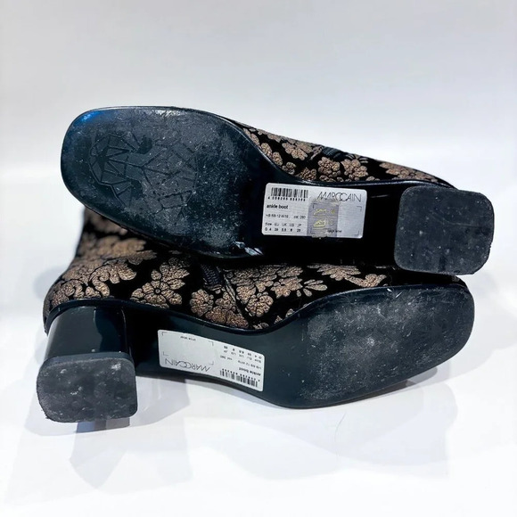 MARC CAIN – Bronze floral velvet ankle boots | Size 39 * - Picture 8 of 8